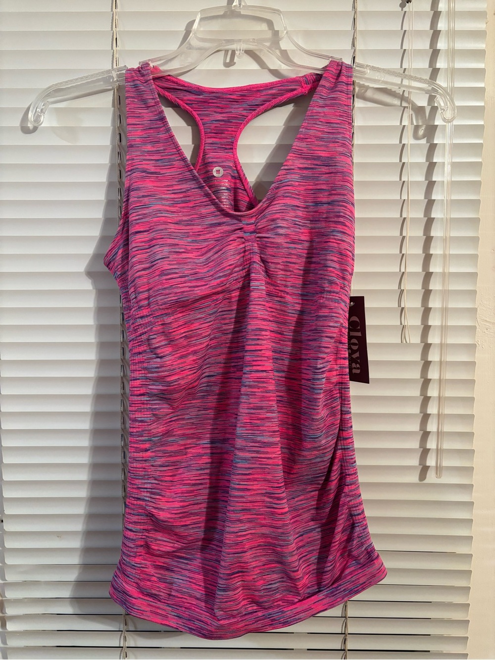 New Cloya Pink  Racerback Tank Top Scoop Neck Jersey Women's Size M